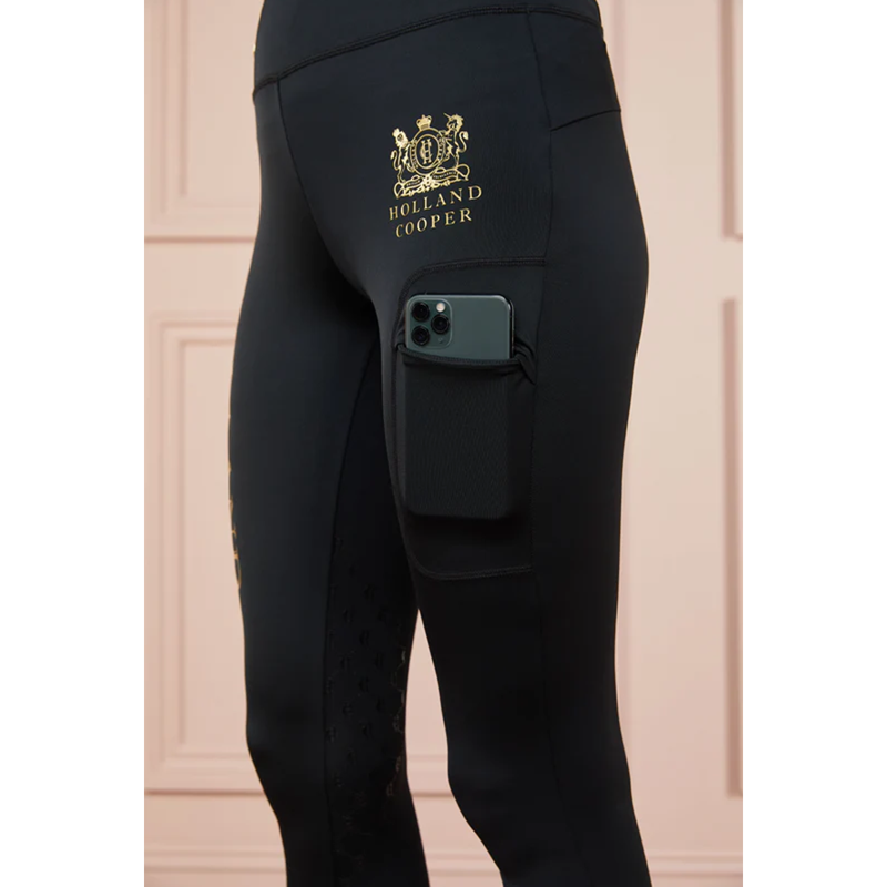 Holland Cooper Sport Legging - Black/Gold-3